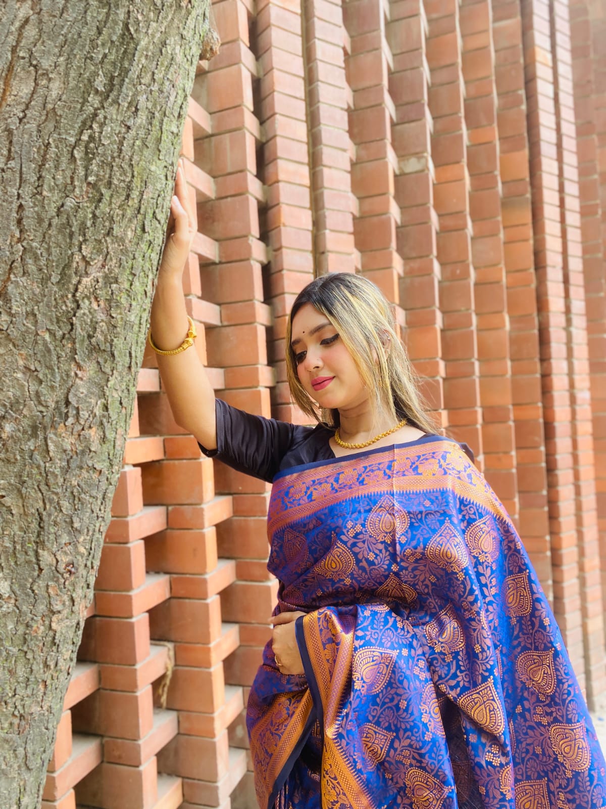 সিল্ক কাতান শাড়ি ছবি 2