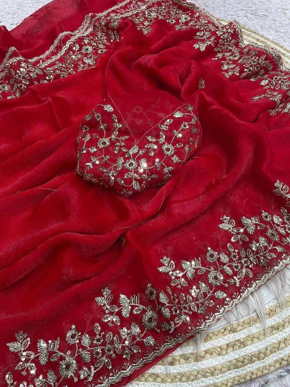 Indian Georgette Sharee with Blouse Piece