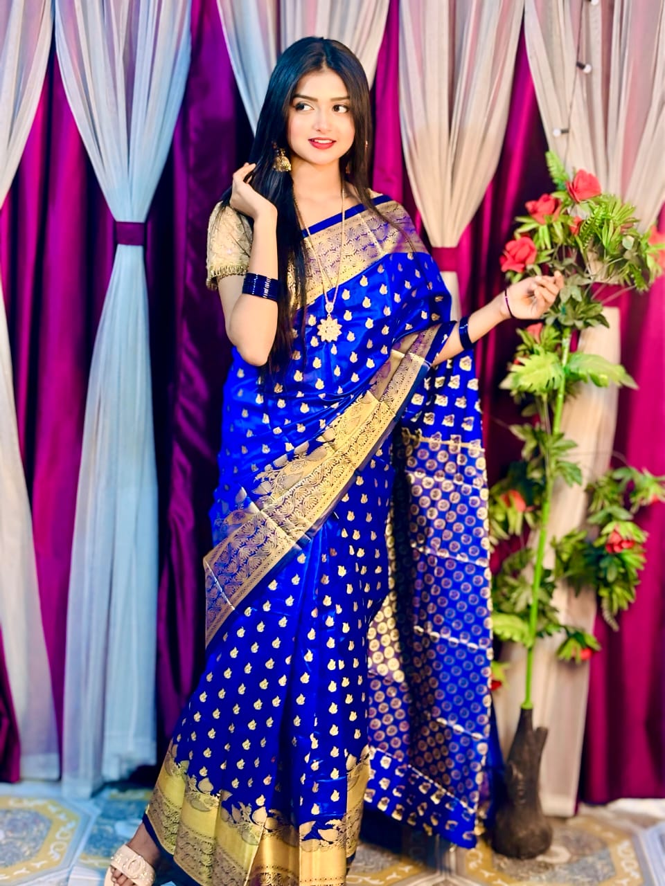 Soft silk katan sharee