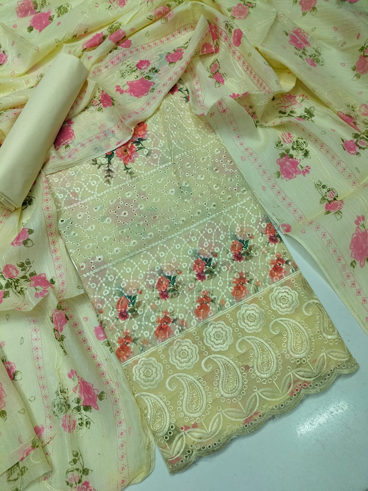 Unstitch Printed Three Piece