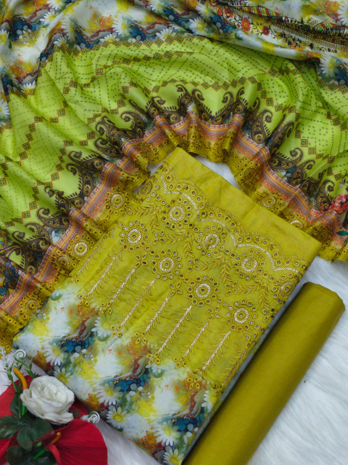 Unstitch Printed Three Piece