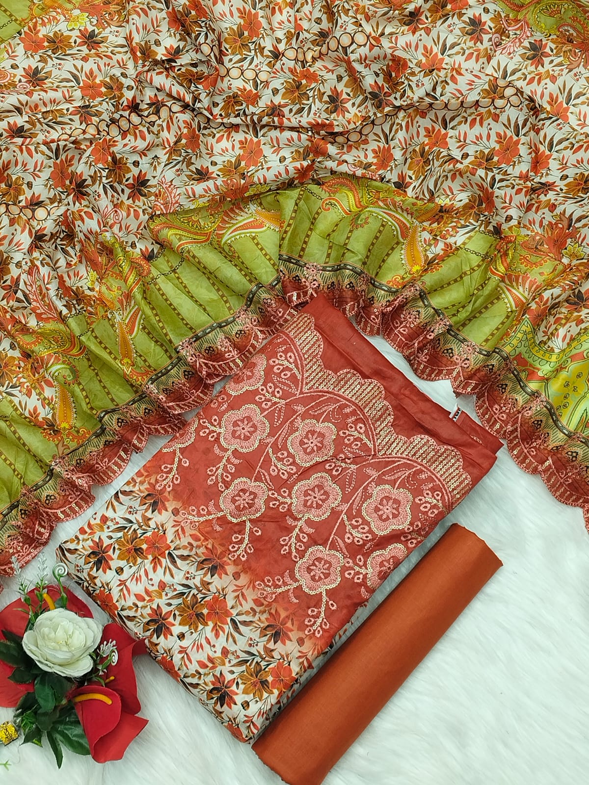Unstitch Printed Three Piece
