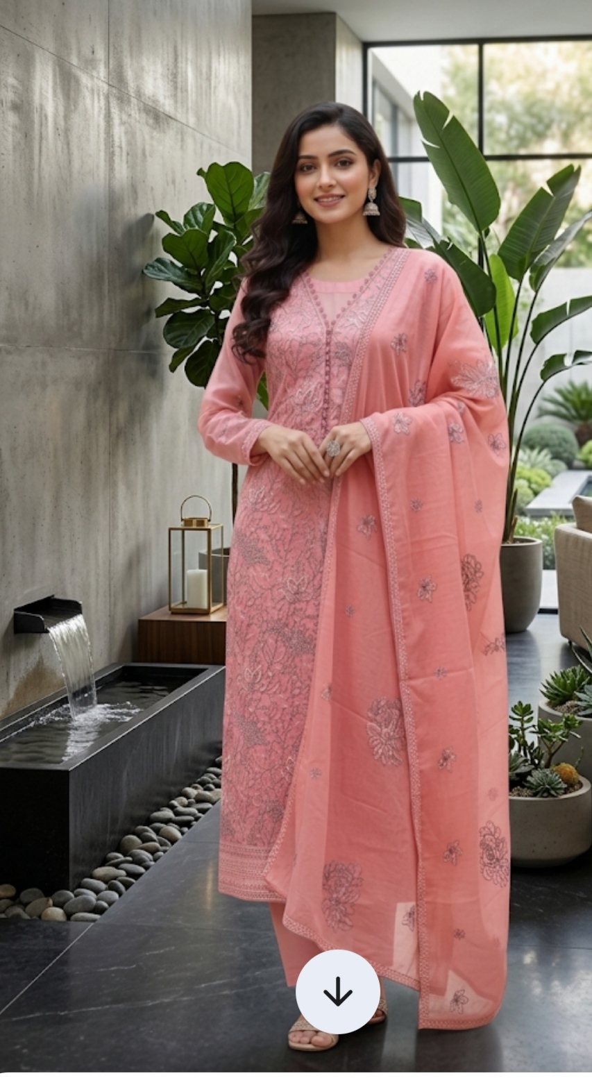 Cotton Unstitched Three Piece ছবি 4