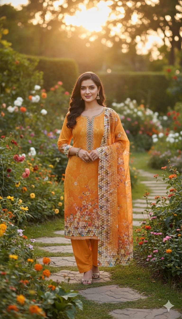 Unstitch Digital Print Three Piece