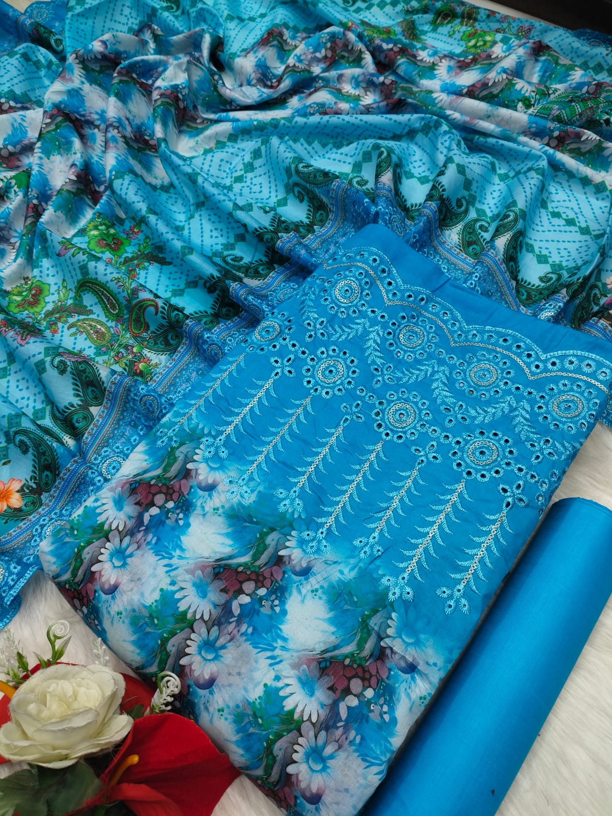 Unstitch Printed Three Piece