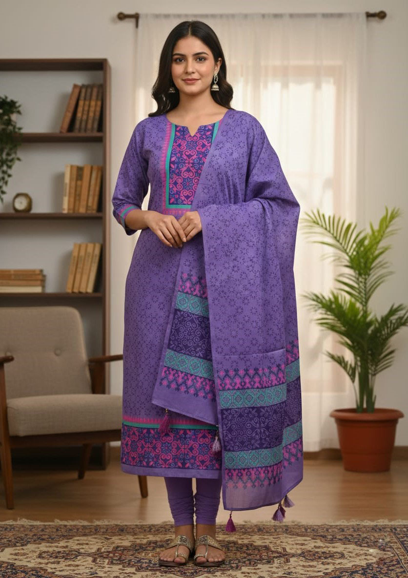 Block Print Three Piece