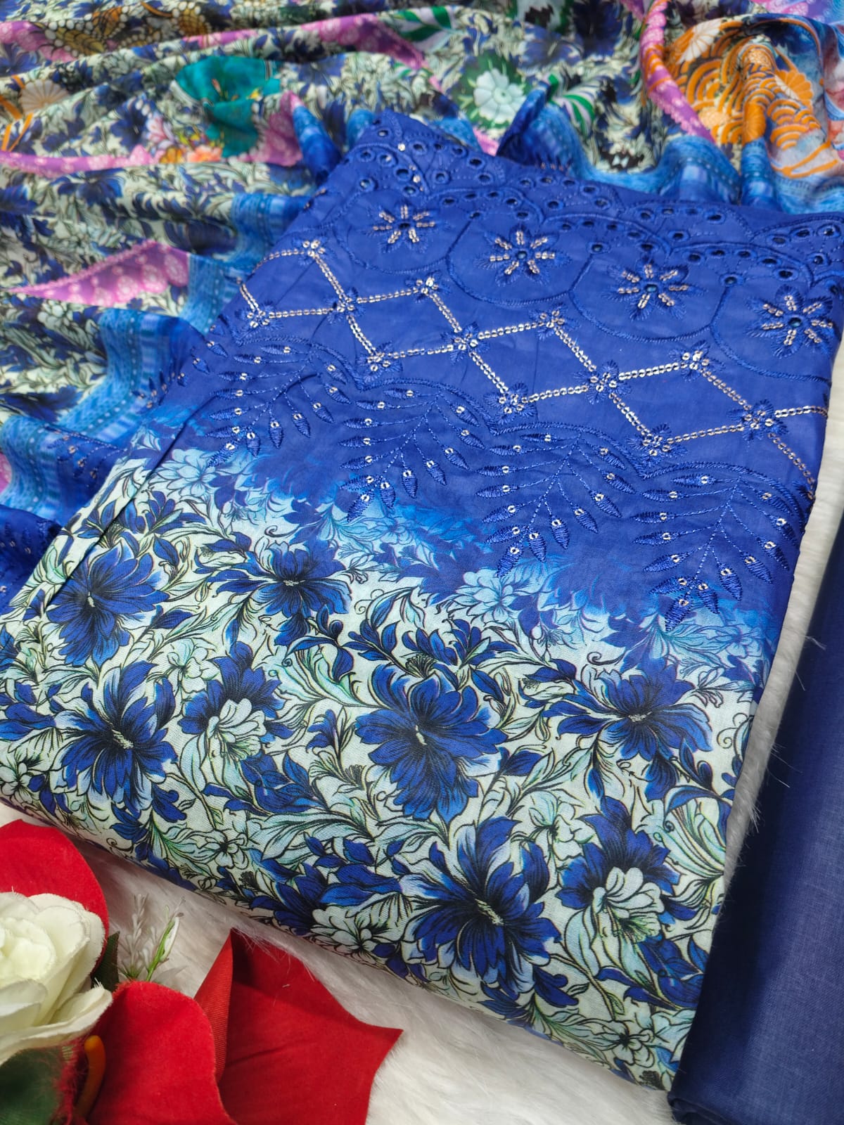 Unstitch Printed Three Piece