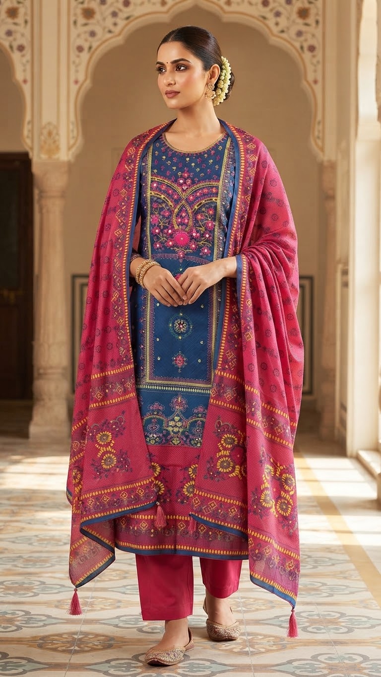Kar Chupi Boutique Unstitched Three Piece ছবি 4
