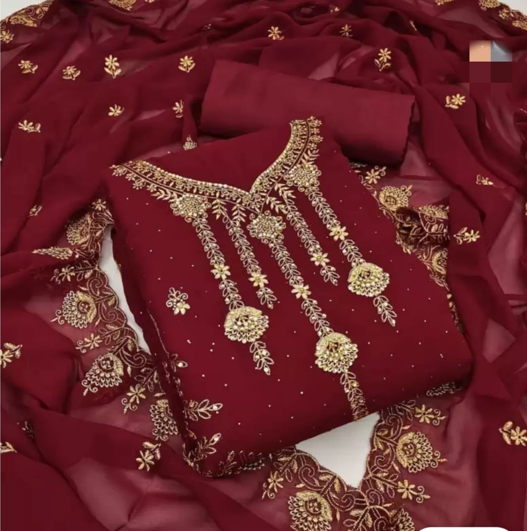 Embroidary Georjet Three Piece
