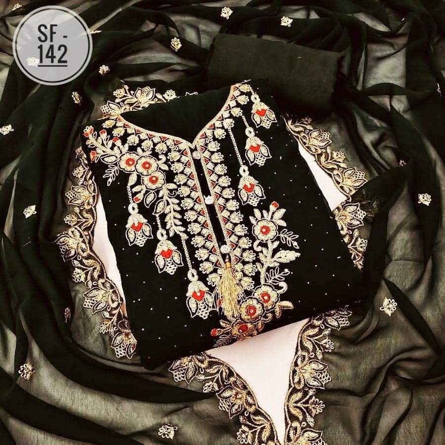 Embroidary Georjet Three Piece
