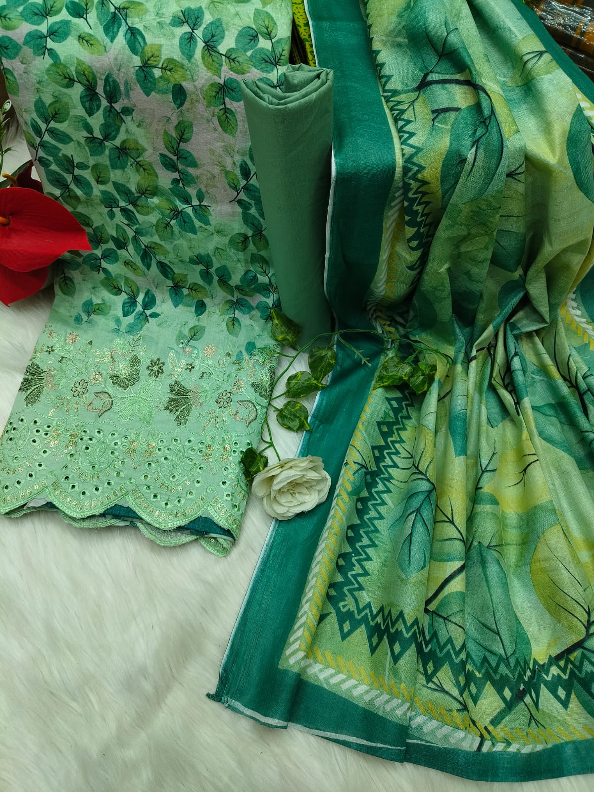 Unstitch Printed Three Piece