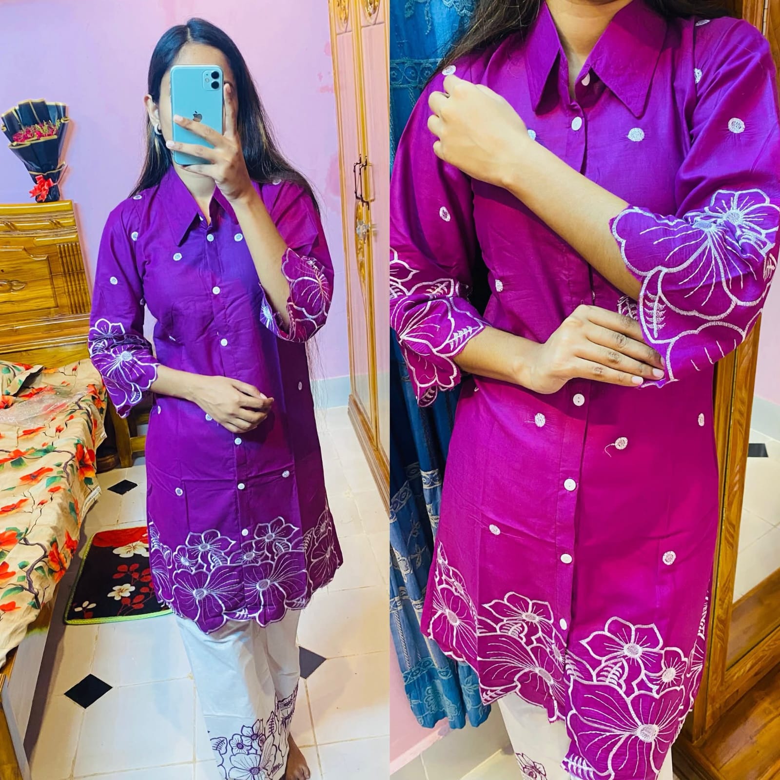 stylish Embroidery Two Piece Co-Ord Set