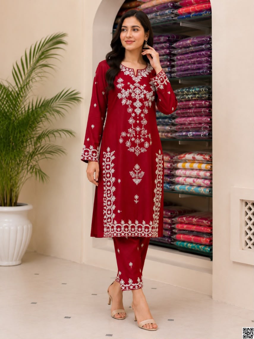 Linen Embroidery Two Piece ছবি 4