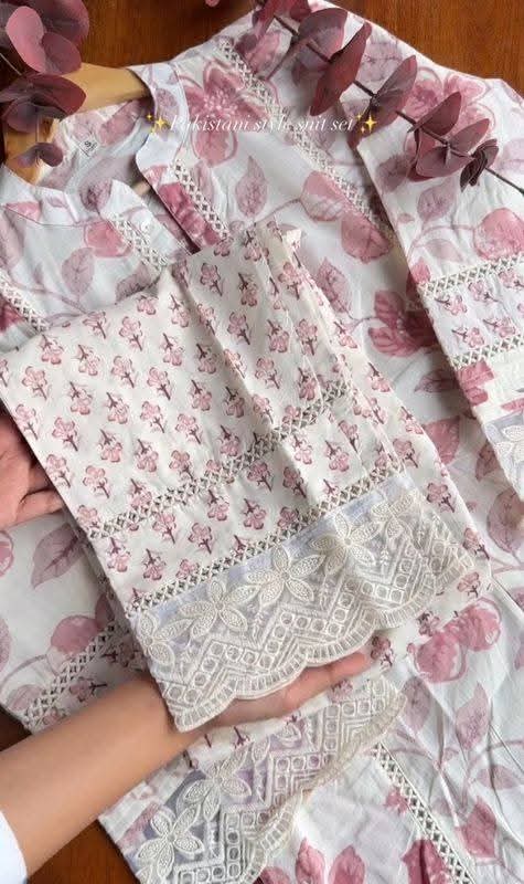 Cotton Embroidery Three Piece ছবি 6
