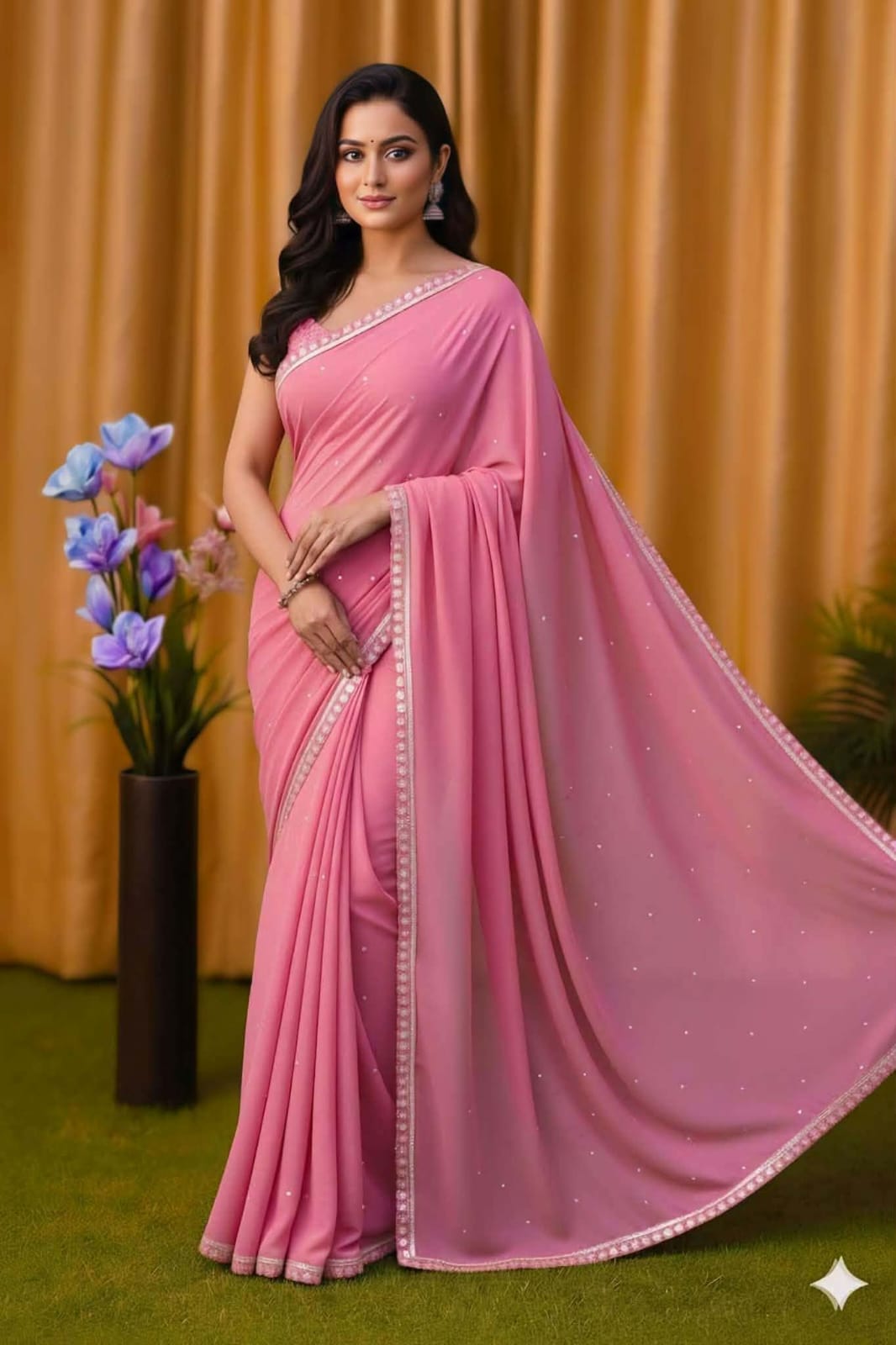 Georgette Sharee with Blouse Piece ছবি 7