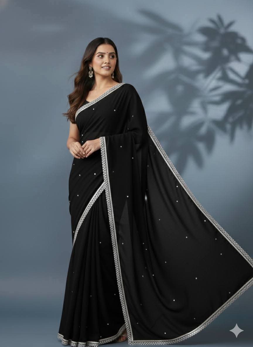 Georgette Sharee with Blouse Piece ছবি 6