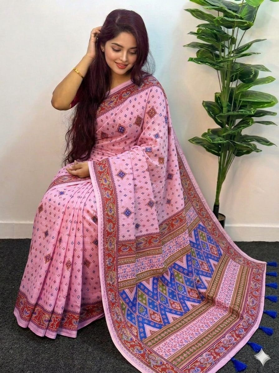 Cotton Skin Print Sharee with Blouse Piece ছবি 8