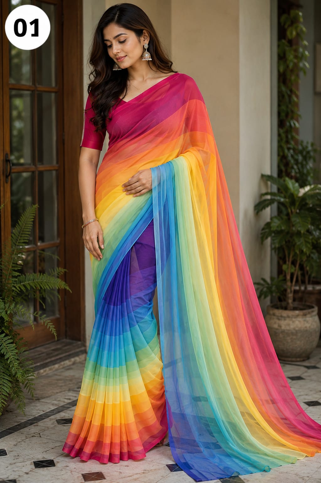 Rongdhonu Georgette saree ছবি 6
