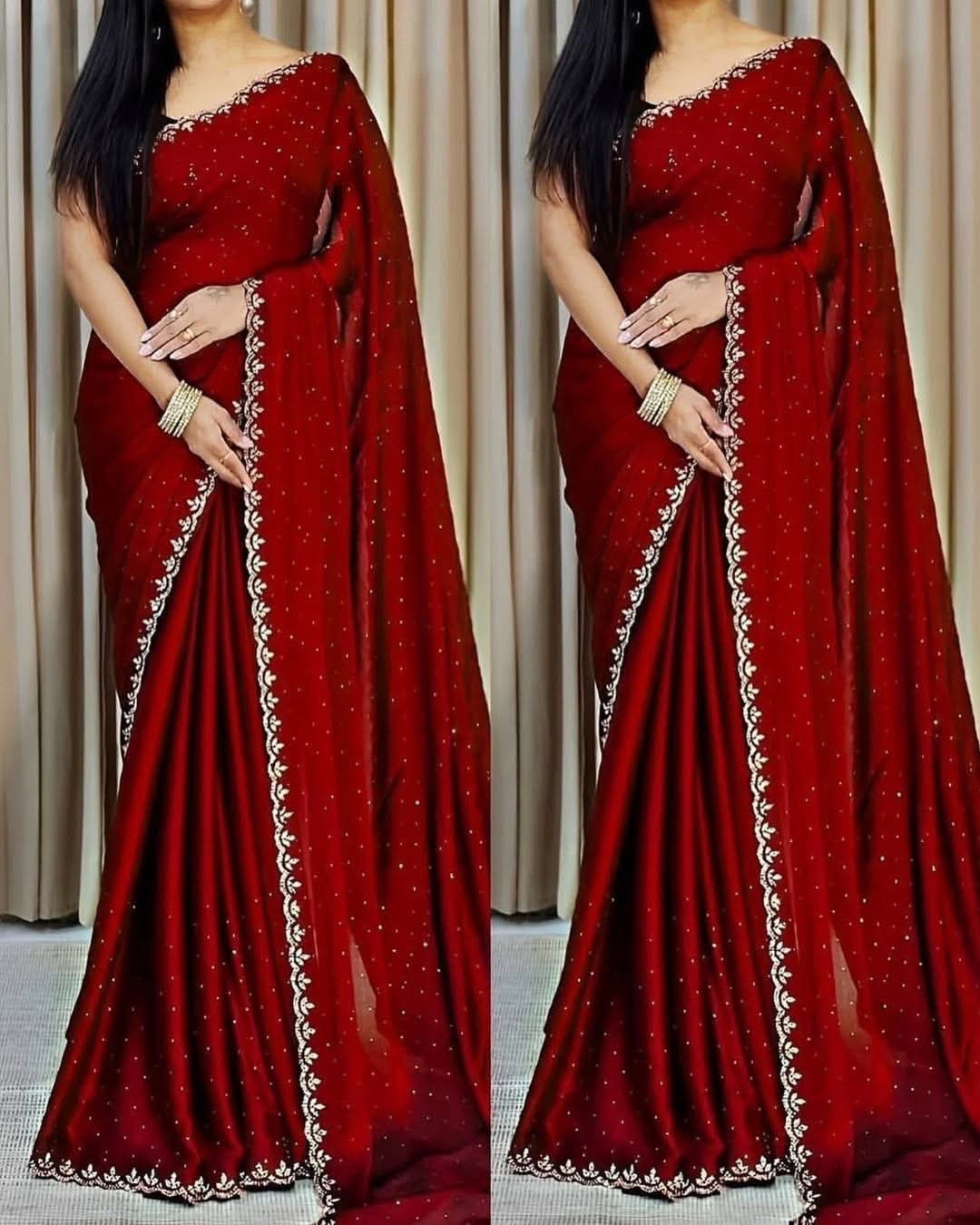 Georgette Sharee with Blouse Piece ছবি 6