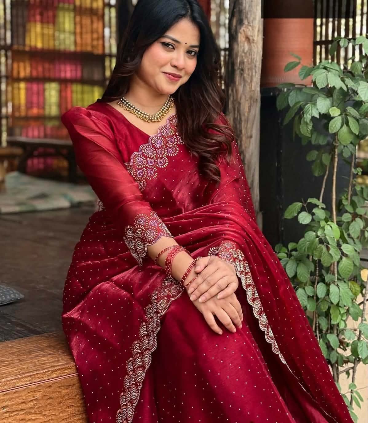 Georgette Sharee with Blouse Piece ছবি 2