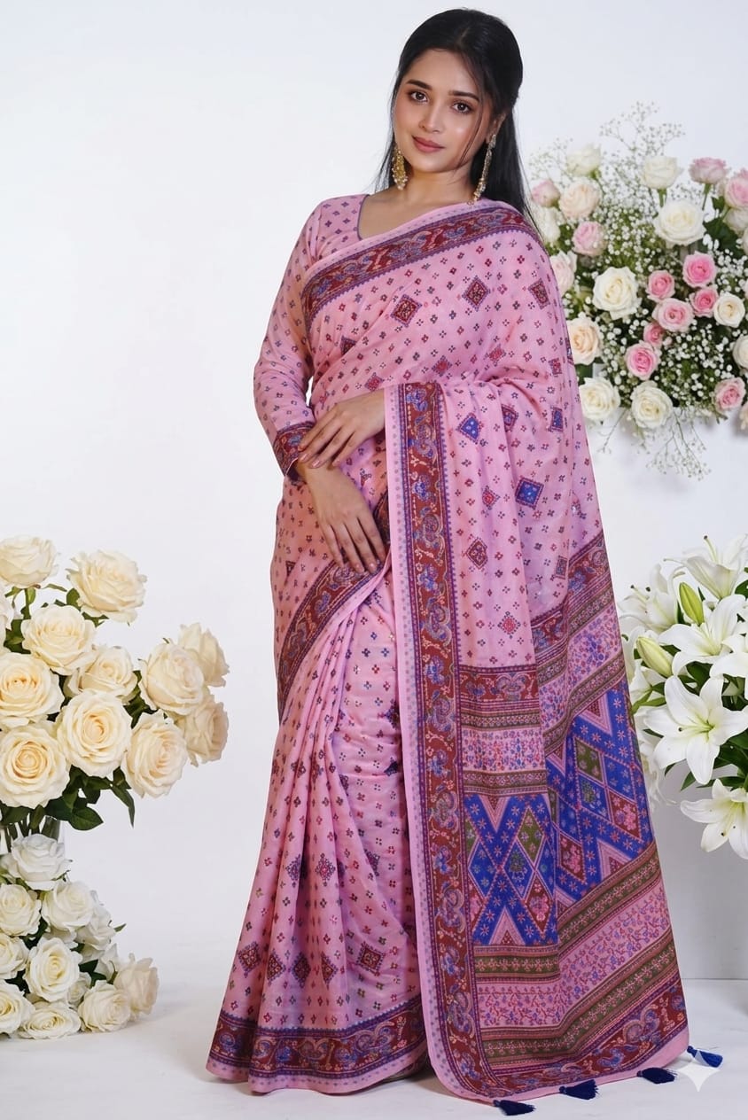 Cotton Skin Print Sharee with Blouse Piece ছবি 5