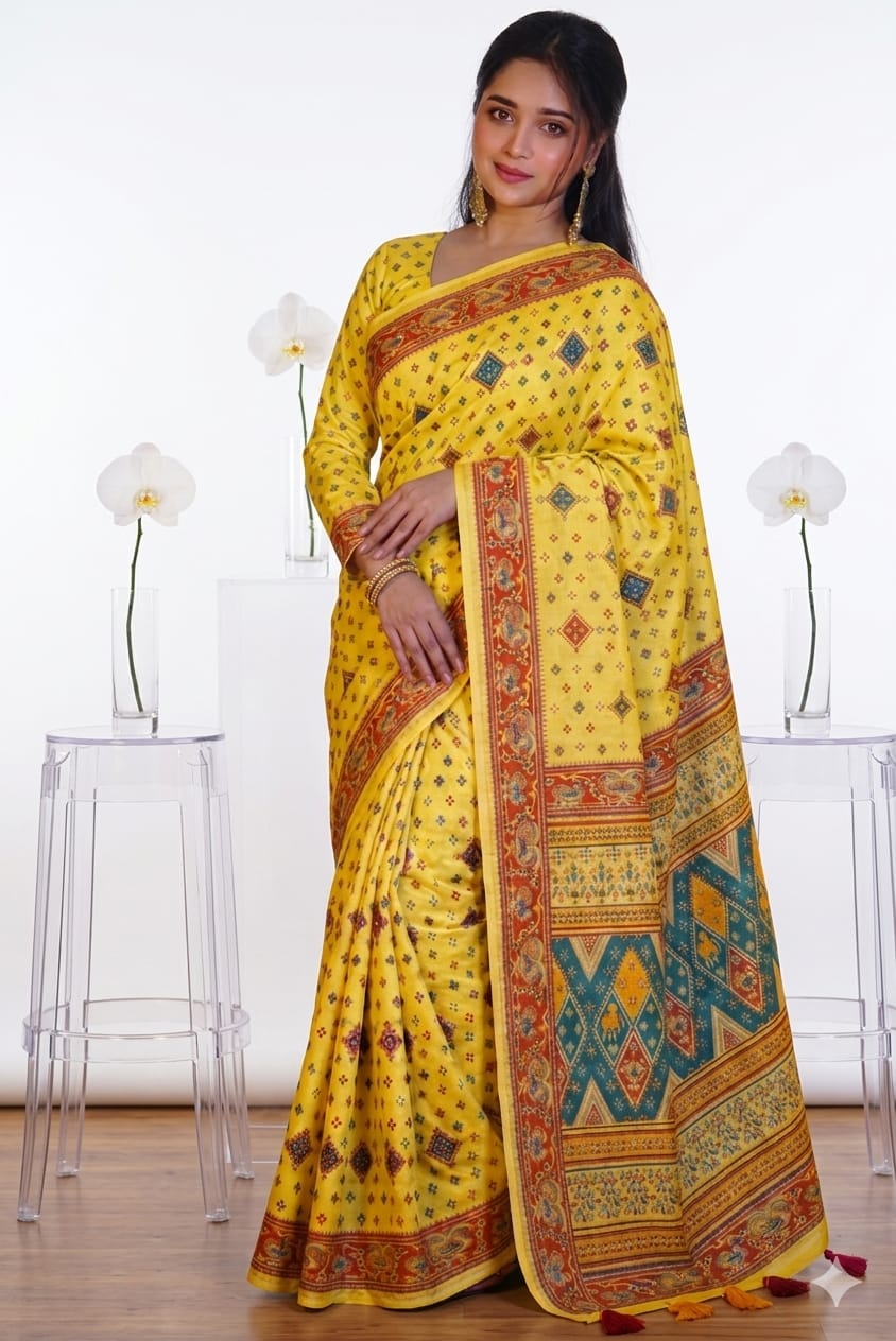 Cotton Skin Print Sharee with Blouse Piece ছবি 3