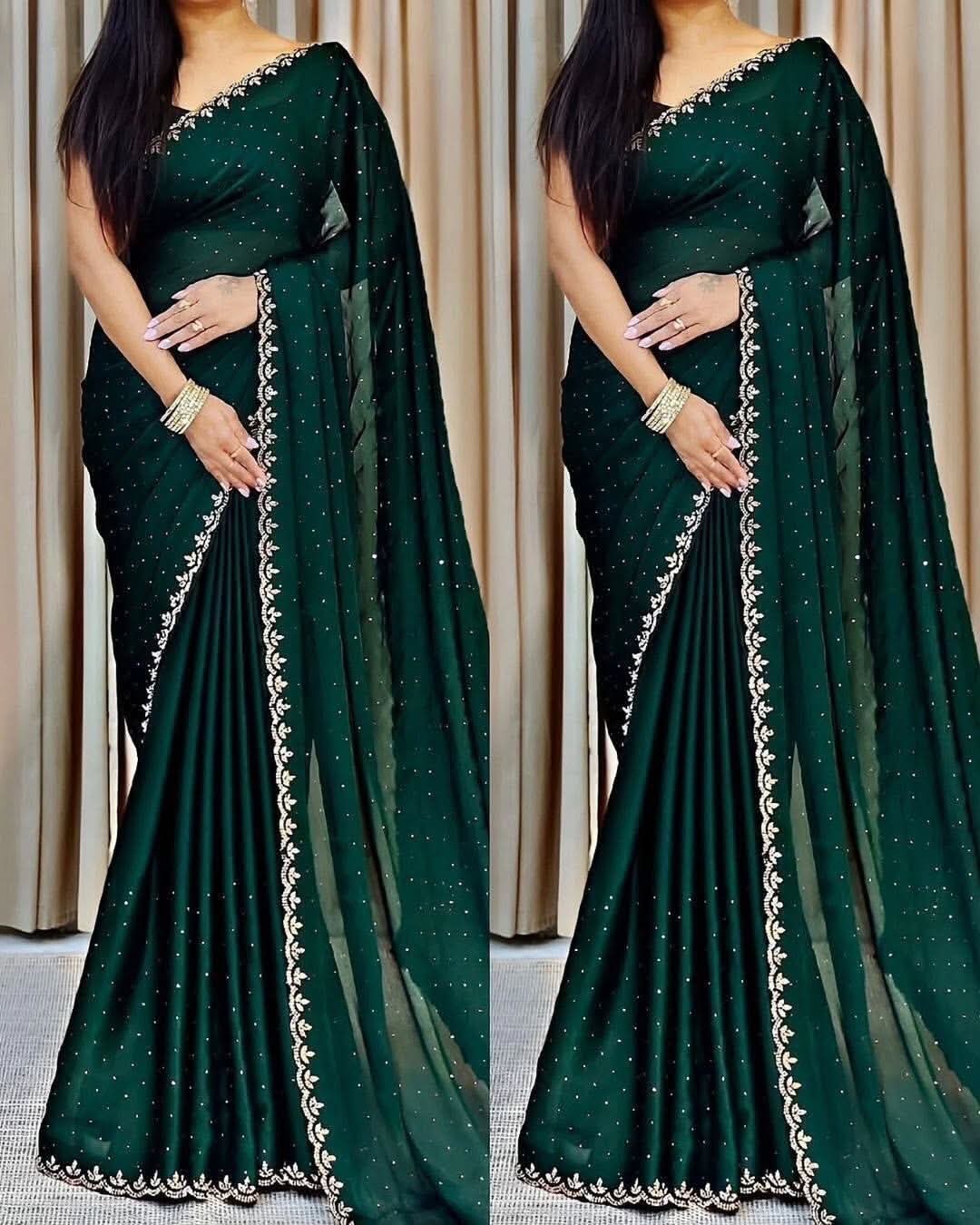 Georgette Sharee with Blouse Piece ছবি 7