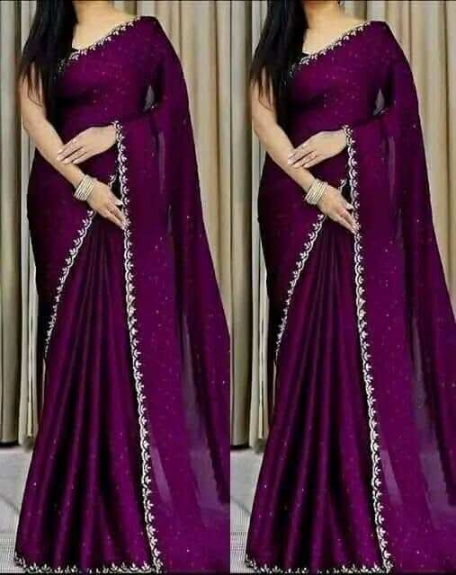 Georgette Sharee with Blouse Piece ছবি 5