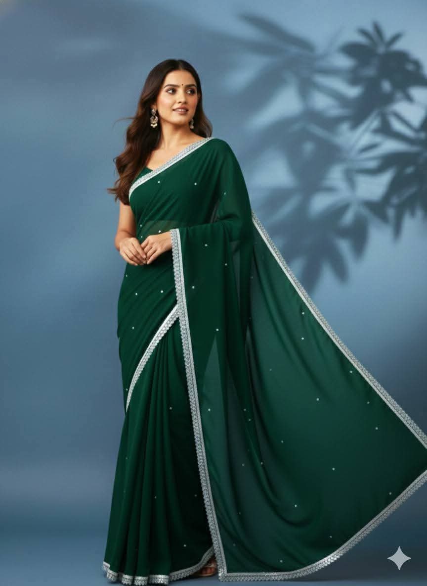 Georgette Sharee with Blouse Piece ছবি 2