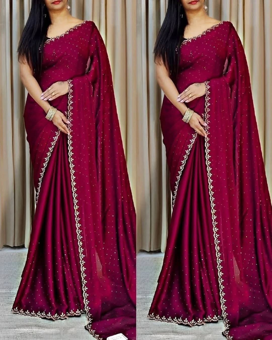 Georgette Sharee with Blouse Piece ছবি 4